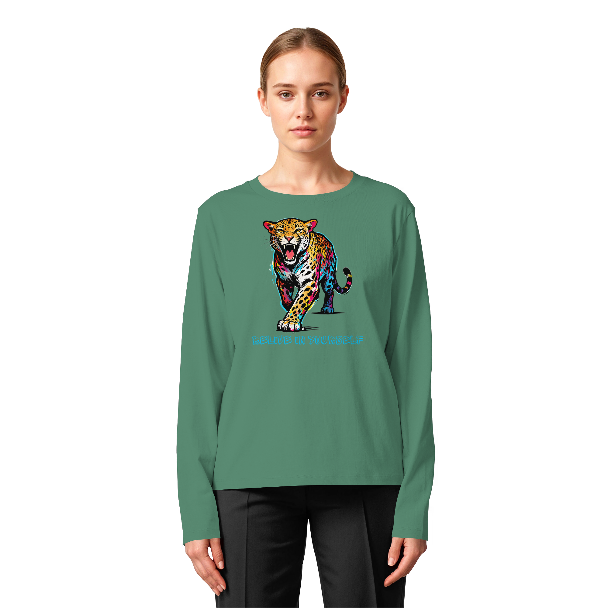 BIY Leopard - Womens Organic Longsleeve T-Shirt