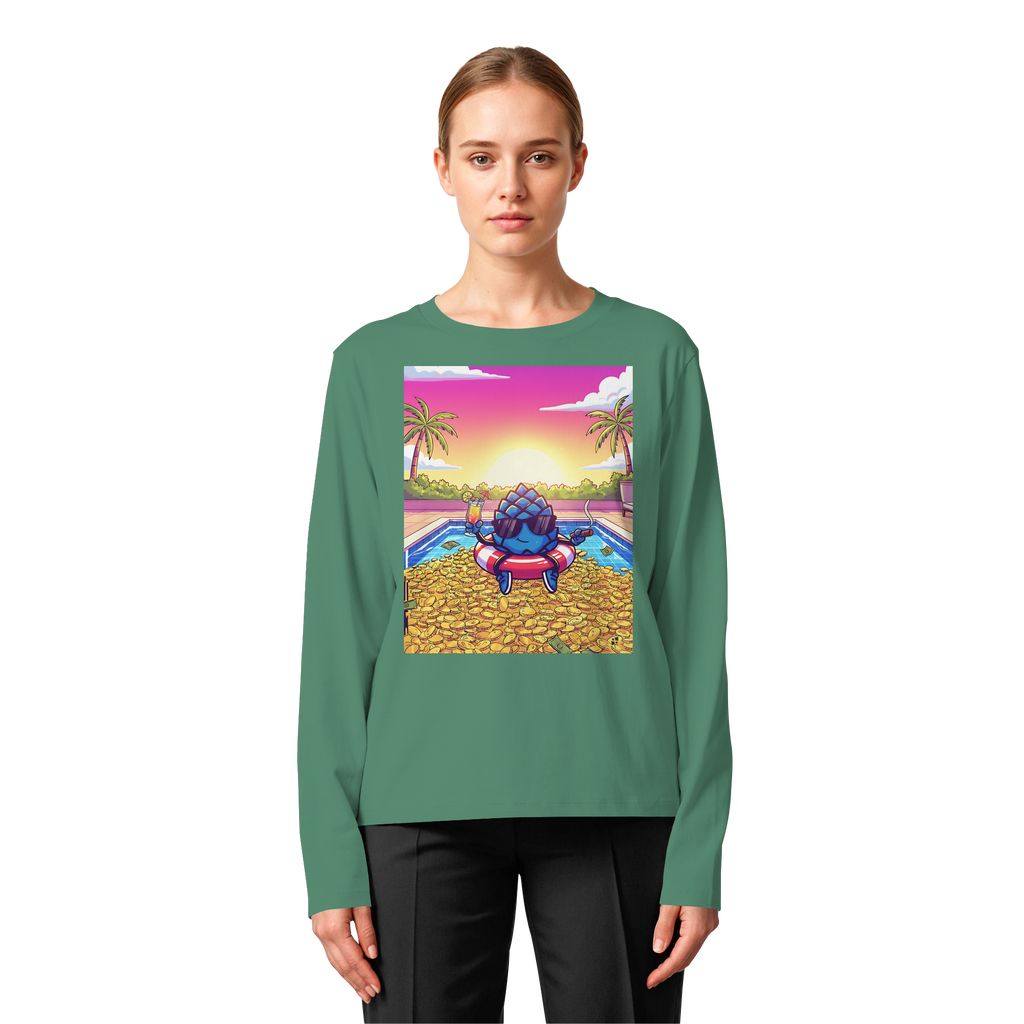 Zirbinator Money & Gold - Womens Organic Longsleeve T-Shirt