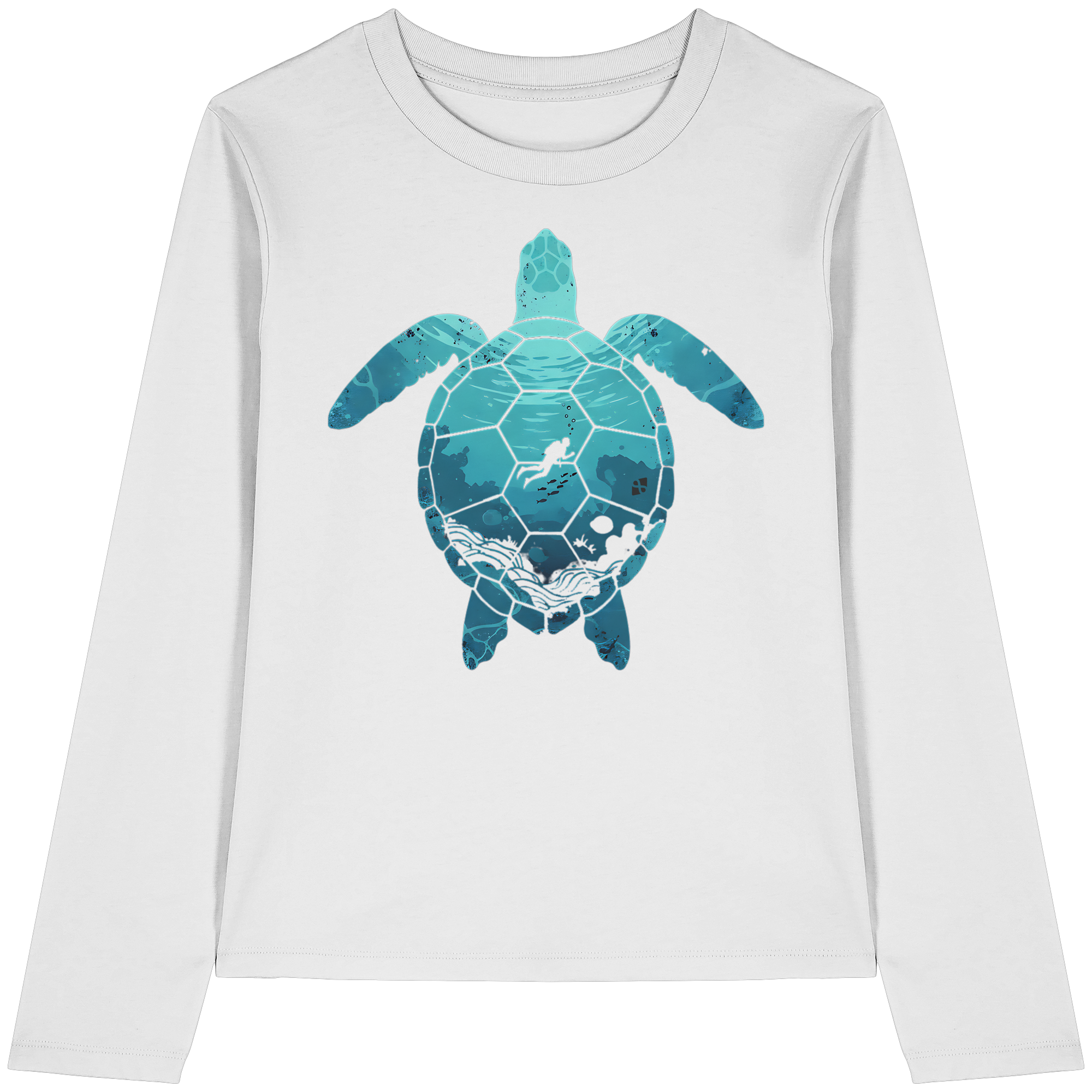 Deep Sea Turtle - Womens Organic Longsleeve T-Shirt