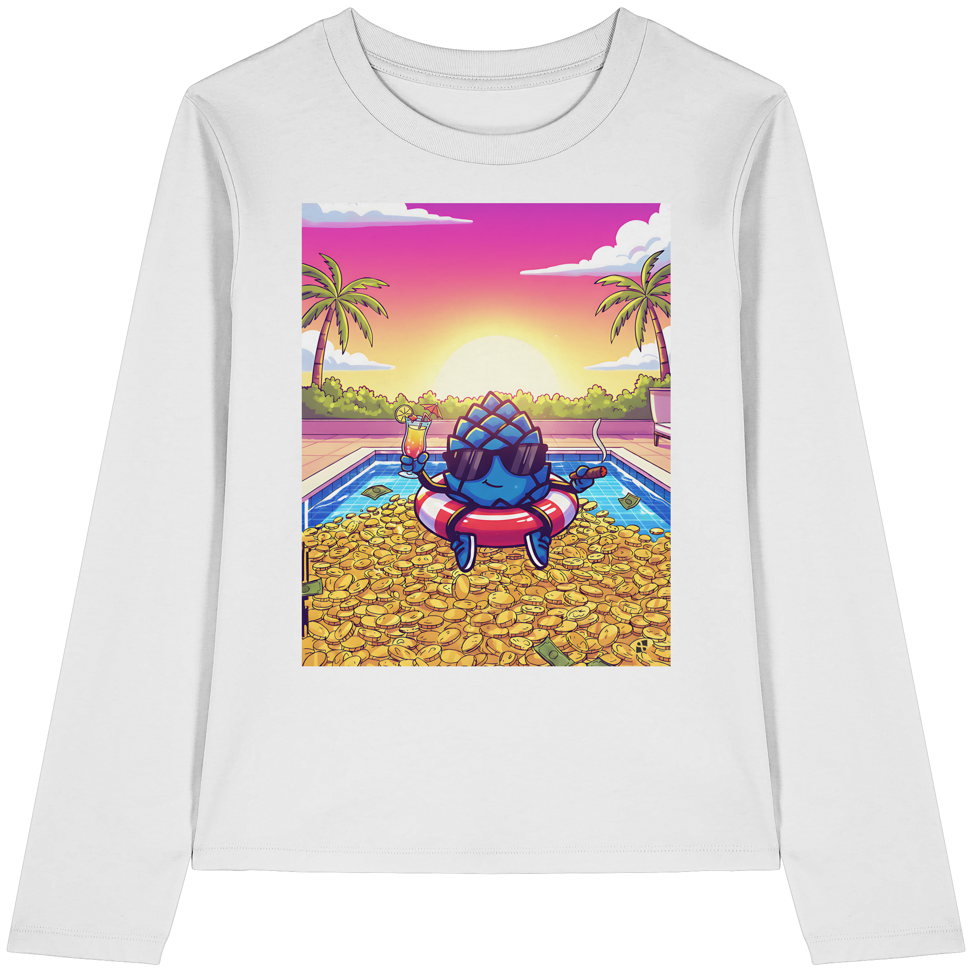 Zirbinator Money & Gold - Womens Organic Longsleeve T-Shirt