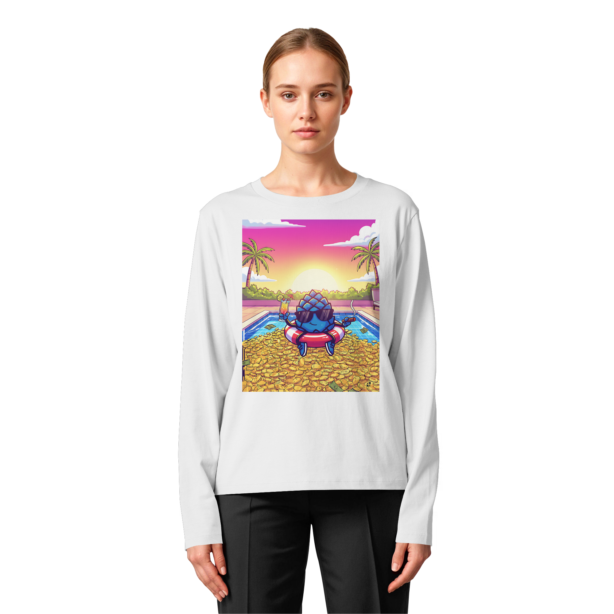 Zirbinator Money & Gold - Womens Organic Longsleeve T-Shirt